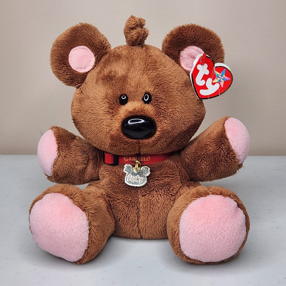 Ty Beanie Babies Pooky Bear - Brown and Pink Garfields Teddy Bear